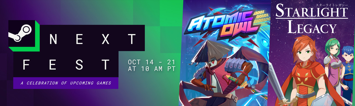 Eastasiasoft Limited features Atomic Owl and Starlight Legacy for Steam Next Fest